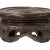 2020s 3.75" Oriental Motif Brown Wood Round Table Top Stand Riser For Sale - Image 5 of 5