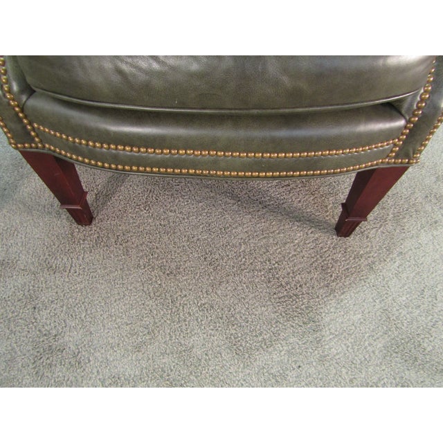 Wood Baker Furniture Pair of Leather Chairs For Sale - Image 7 of 13