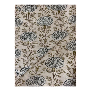 Lisa Fine Samode Indigo/Natural Fabric Sam-01 2.25 Yards For Sale