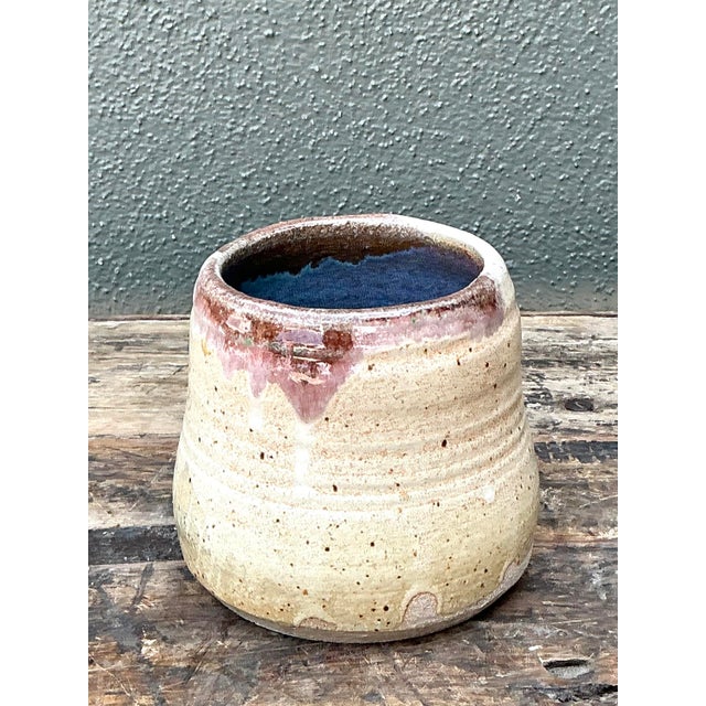 Vintage Original Studio Pottery Vase For Sale In West Palm - Image 6 of 12