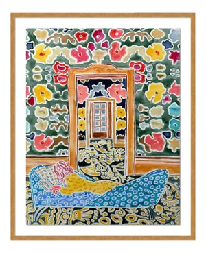 Woman in a Limitless Room by Kate Lewis in Gold Frame, Small Art Print