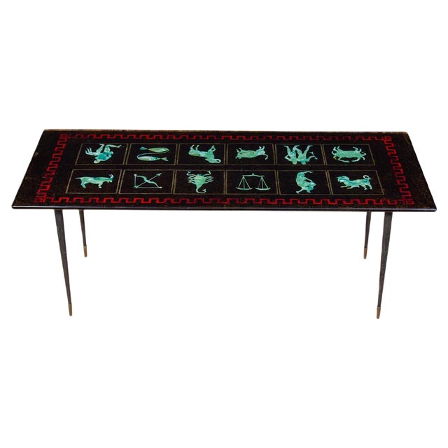 Glass Zodiac Cocktail or Coffee Table from Fontana Arte For Sale