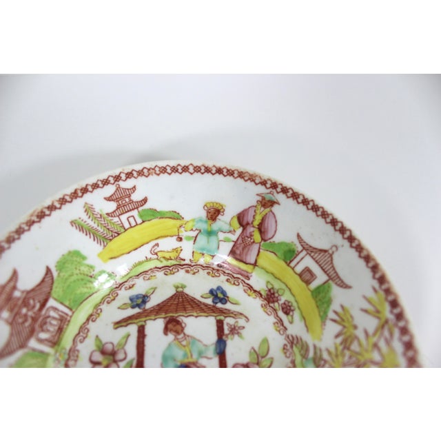 Late 19th Century Vintage Hand Painted Chinoiserie Dish For Sale - Image 5 of 8