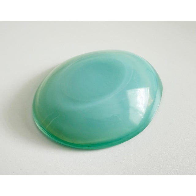 Mid-Century Modern Murano Style Jade Green Glass Soap Dish For Sale - Image 3 of 6