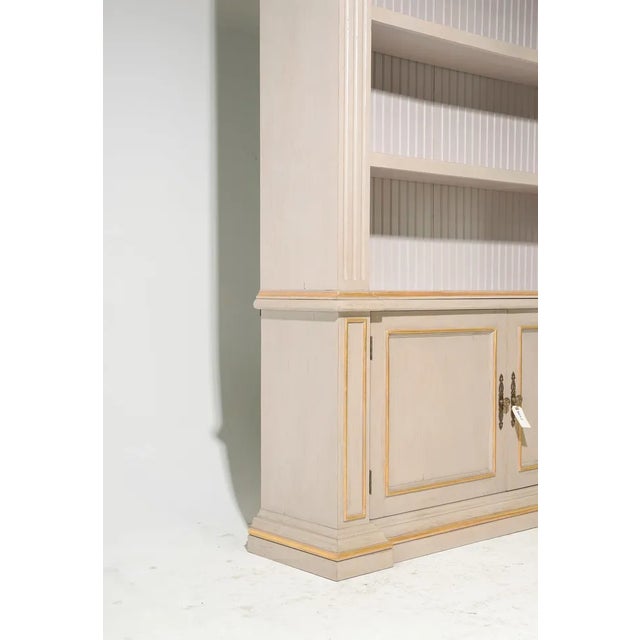 Mid 19th Century Mid 19th Century Monumental Painted Bookshelf With Gilt Accents For Sale - Image 5 of 7