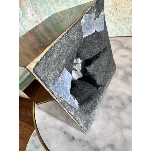 1970's Vintage Hollywood Regency Faux Tusk Sculpture on Brass Base, Chapman Style For Sale In Oklahoma City - Image 6 of 6