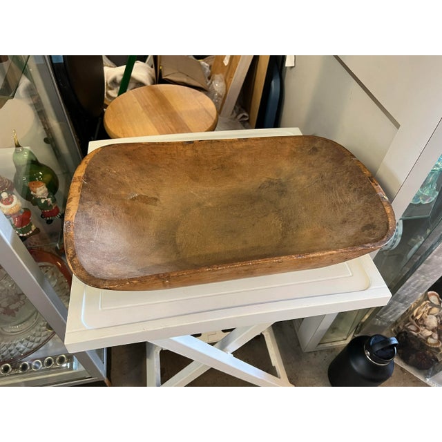 Late 19th Century Vintage Folk Art Wood Dough Trencher Bowl For Sale - Image 5 of 8