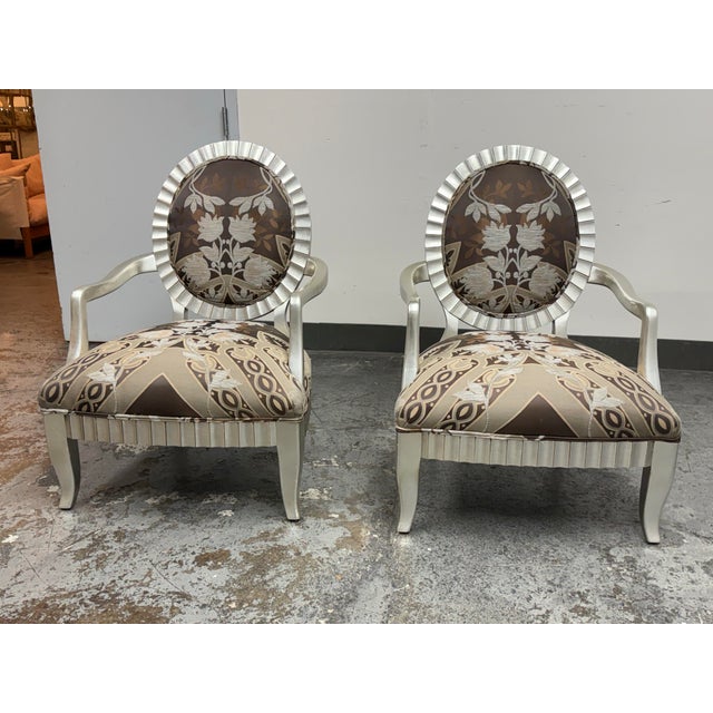 Design Plus Gallery presents a Pair of Oval Back Armchairs from Century Furniture. Inspired by the design of the Grand...