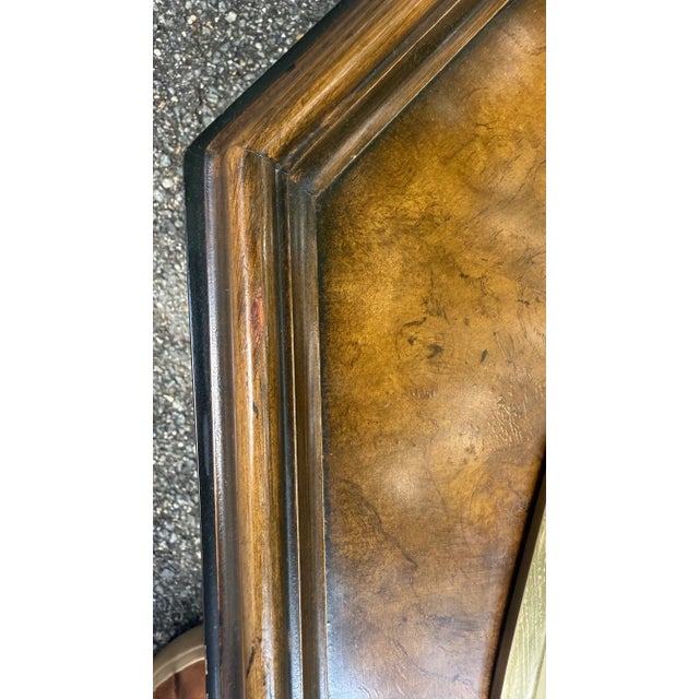 Black 1980s Vintage Baker Furniture Chinoiserie Octagonal Glass-Top Coffee Table With Floral Hand-Painting For Sale - Image 8 of 12