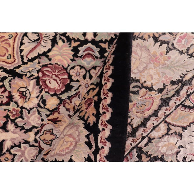 Textile Art Nouveau Pak-Persian Black/Black Wool Rug - 9'0'' X 12'2'' For Sale - Image 7 of 9