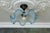 French Art Deco Blue and White Opalescent Ruffled Glass Ceiling Light, 1930s For Sale - Image 11 of 18