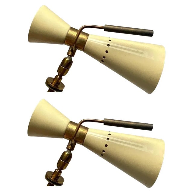 Metal Italian Articulating Sconces, 1950s, Set of 2 For Sale - Image 7 of 7