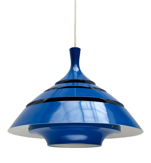 Mid-Century Space Age Blue Lamellar Pendant Lamp by Hans-Agne Jakobsson for Hans-Agne Jakobsson AB Markaryd, 1960s