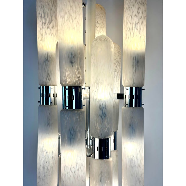 Silver Italian Metal and Murano Glass Chandelier by Aldo Nason for Mazzega, 1970s For Sale - Image 8 of 16