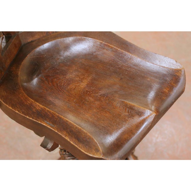 Late 19th Century 19th Century French Gothic Revival Oak Ecclesiastical Church Chair For Sale - Image 5 of 12