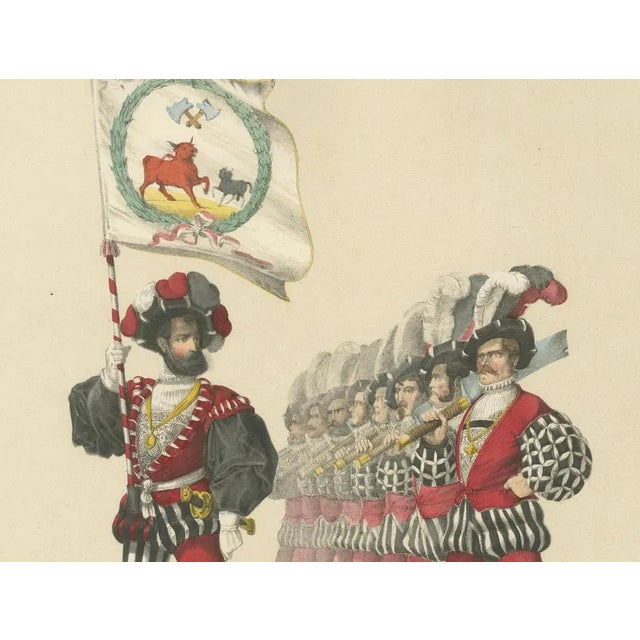 The Butchers and Tanners Guilds, A Display of Swiss Craft and Tradition, 1855, Lithograph For Sale - Image 3 of 10