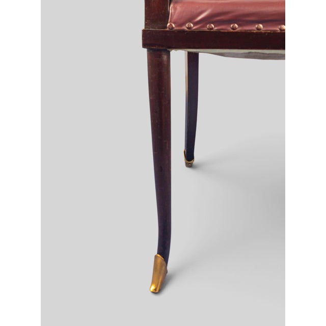 Mid-Century Italian Leather Desk Armchair by Vittorio Dassi, 1950s For Sale - Image 12 of 16