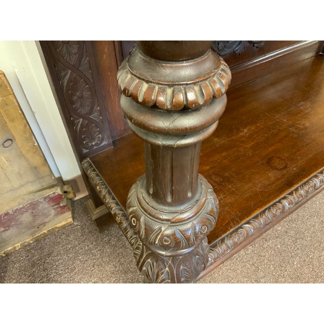 Edwards & Roberts Victorian Gothic Walnut Server For Sale - Image 9 of 12