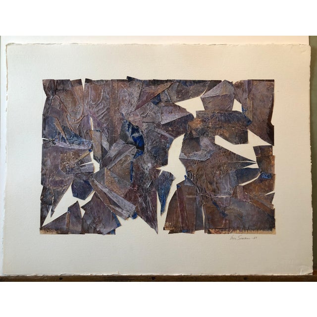 Brown Vera Simons, MIxed Media Collage Assemblage Abstract Painting Pioneering Female Aviator, 1985 For Sale - Image 8 of 8