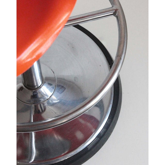Orange Adjustable Bar Stool by Etienne Fermigier for Mirima, 1970s For Sale - Image 8 of 10