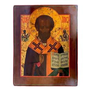 19th Century Religious Icon of St. Nicholas