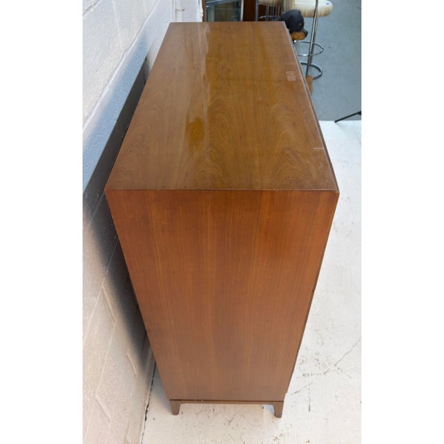 Mid-Century Sculptural Arched Walnut and Burlwood Highboy Dresser by Thomasville For Sale - Image 12 of 17