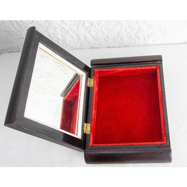 Red Lacquered Jewels Box in Velvet, 1960 For Sale - Image 8 of 9