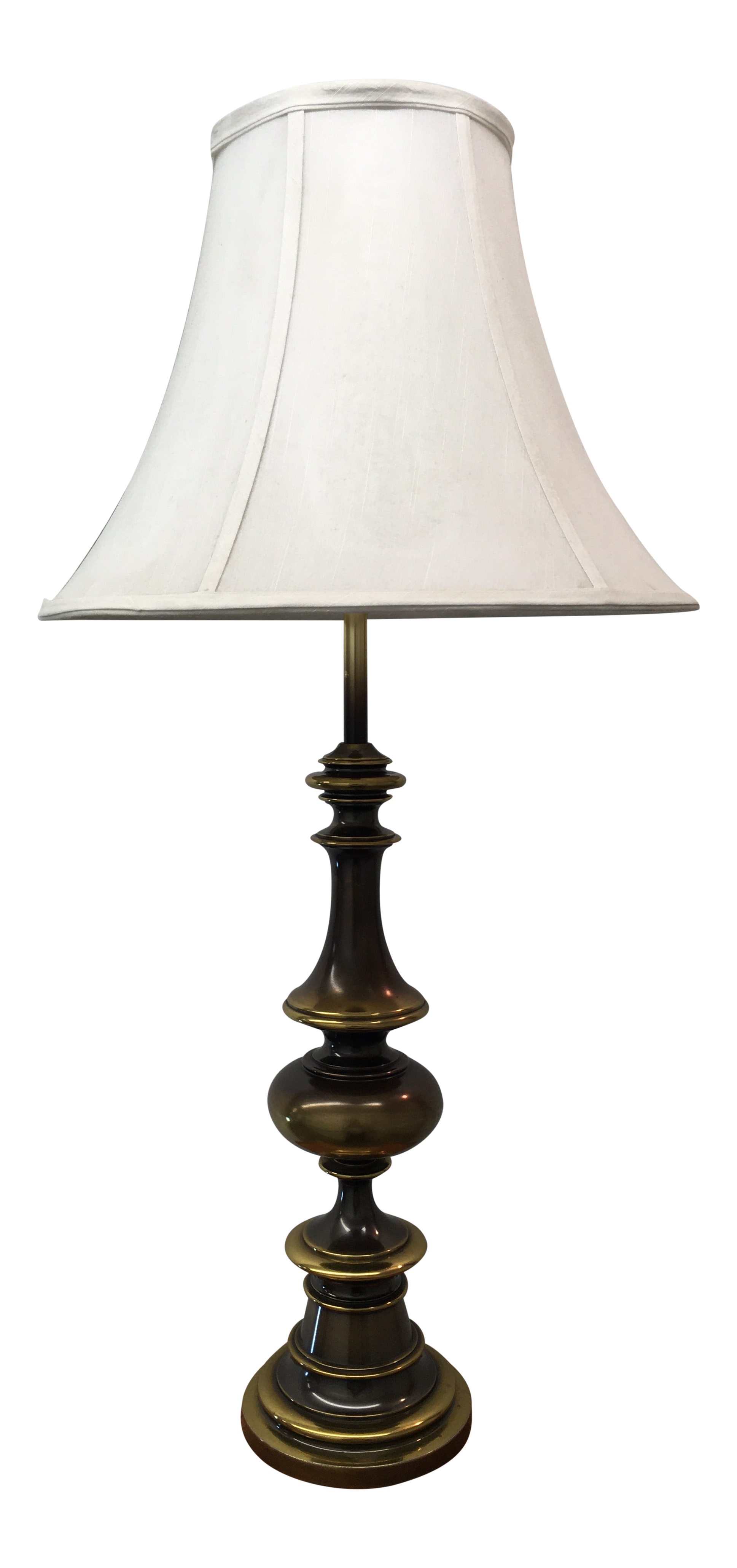 Solid Brass Bulbous Table Lamp With Shade From Westwood