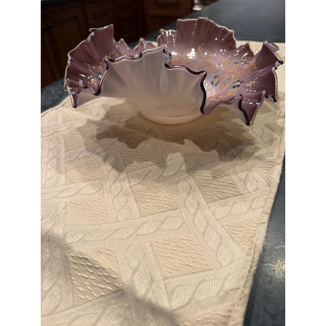 Victorian-Era Hand-Blown Art Glass Bride's Bowl For Sale - Image 4 of 9