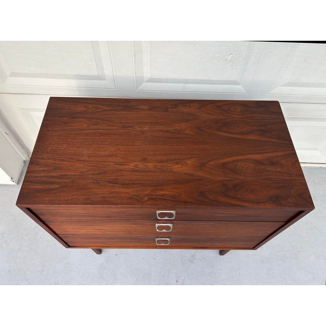A three drawer dresser designed by Jack Cartwright for Founders in excellent original condition, bearing highly sought...