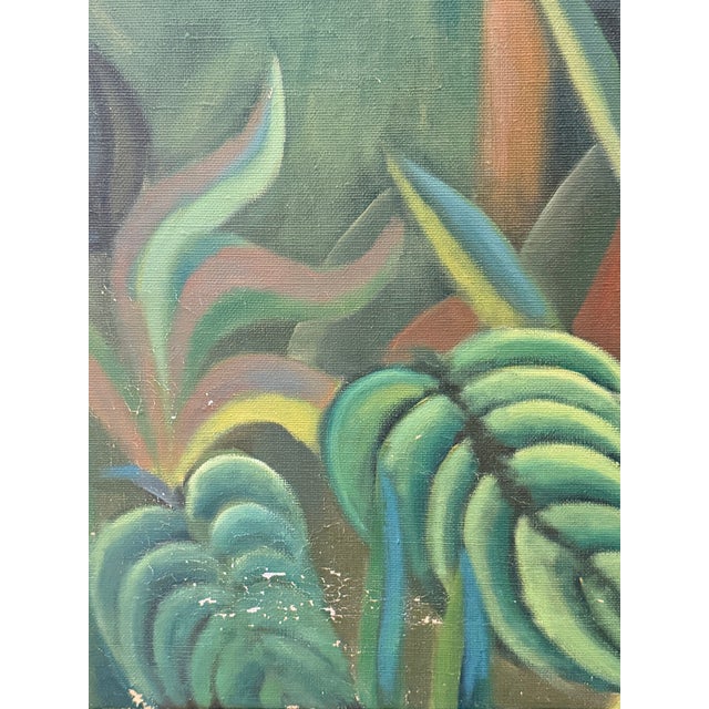 Abstract Expressionism 1979 Surrealist Botanical Landscape Oil Painting For Sale - Image 3 of 6