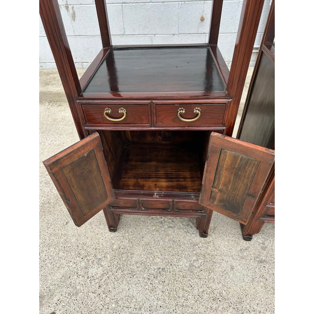 Wood Pair of Vintage Korean Elmwood Etageres For Sale - Image 7 of 9