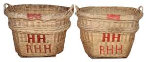 French Champagne Baskets, 1920s, Set of 2