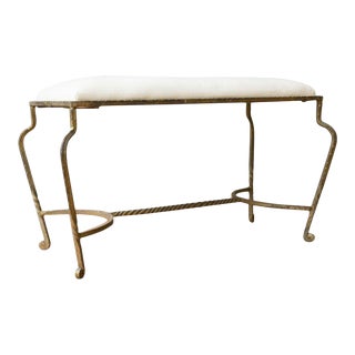 Spanish Gilt Iron Bench For Sale