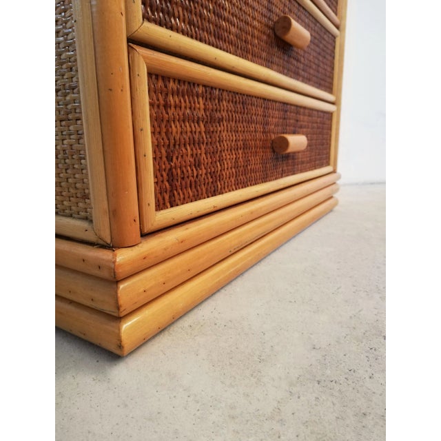 Small Bamboo & Rattan Chest of Drawers, 1970s For Sale - Image 13 of 14