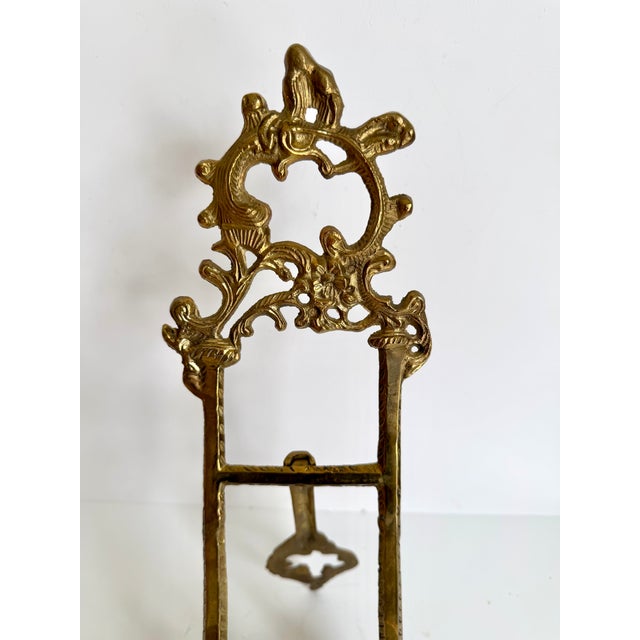 Vintage Ornate Brass Easel 15" For Sale In Washington DC - Image 6 of 8