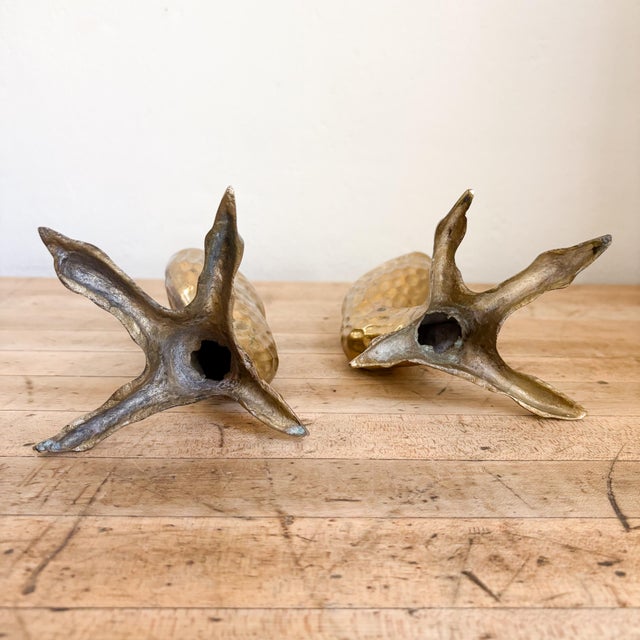 Pair of Midcentury Brass Talon Candlestick Holders For Sale - Image 12 of 12