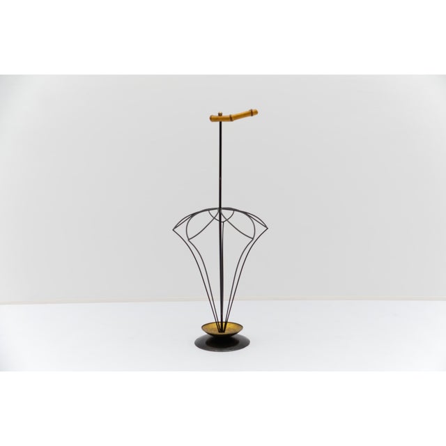Mid-Century Modern String, Bamboo and Brass Umbrella Stand, Austria, 1950s For Sale - Image 9 of 9