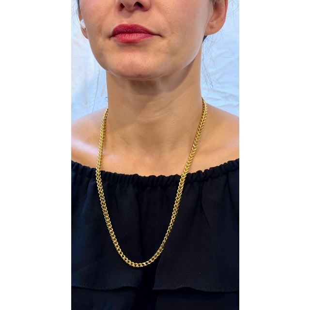 Vintage 14K Solid Yellow Gold Curb Link Chain, 25.7 Gm , 23" Long Made in Turkey For Sale - Image 12 of 18