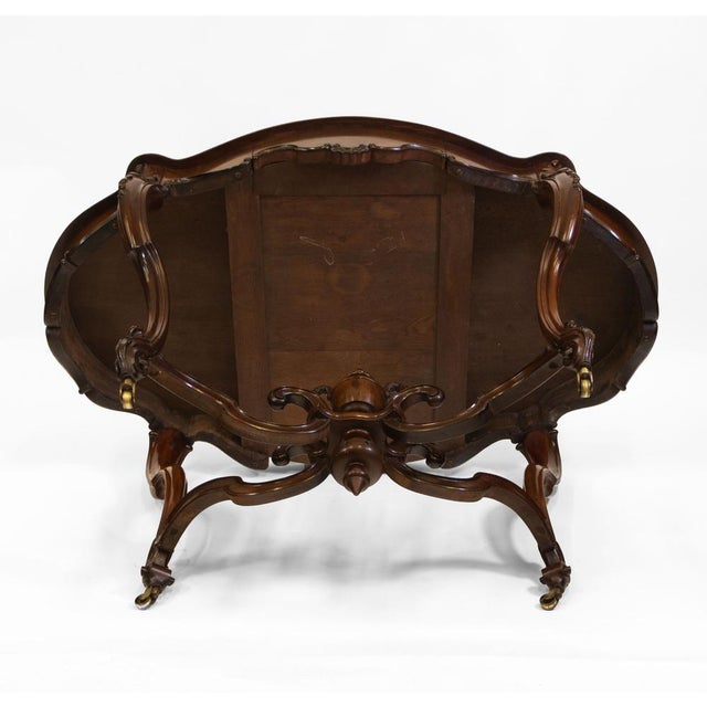 Victorian Rosewood Rococo Revival Carved Centre Hall Table, 1850s For Sale - Image 17 of 18