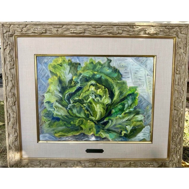 American Original Oil Painting by Hollywood Legend Janet Gaynor Painting Is 11 X 16” Frame Is 19.5 X 23.5” For Sale - Image 3 of 11