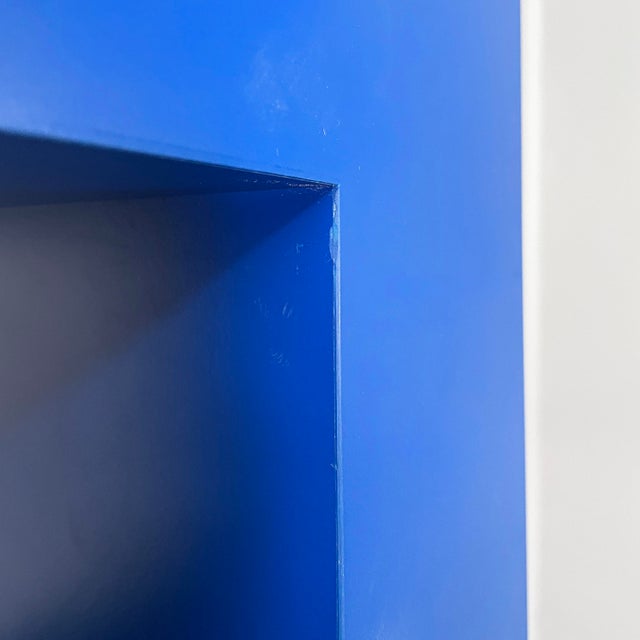 Blue Italian Modern Blue Wood Bookcase by Aldo Cibic, 1980s For Sale - Image 8 of 15