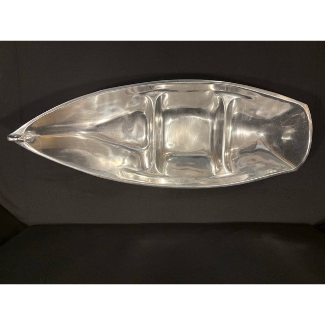 Early 21st Century Early 21st Century Aluminum Dory Boat Sectioned Serving Dish For Sale - Image 5 of 7
