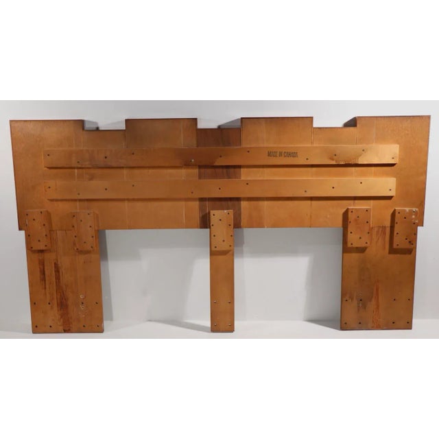 King Size Mid Century Block Front Brutalist Headboard Made in Canada For Sale - Image 9 of 10