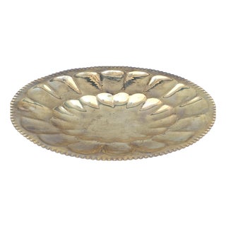Hand-Embossed Oval Tray, Italy, 1960s For Sale