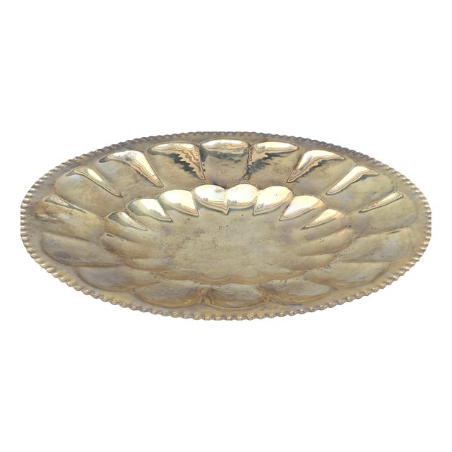 Hand-Embossed Oval Tray, Italy, 1960s For Sale