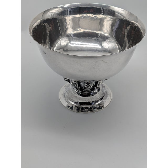 1930s 1930s Compote Pedestal Bowl. Georg Jensen Denmark Sterling Silver. #197a. 6" H For Sale - Image 5 of 6
