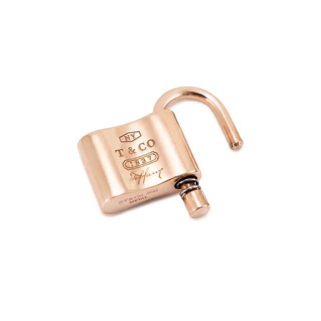 Tiffany & Co. 1837 Padlock Rose Tone Rubedo Metal Lock Charm Pendant For Sale In Houston - Image 6 of 8