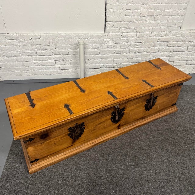 Farmhouse 1960s Primitive Pine Blanket Chest For Sale - Image 3 of 12