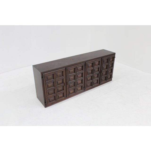 Vintage Brutalist Spanish Credenza, 1970s For Sale - Image 4 of 11